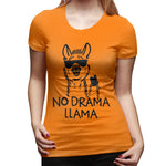 Womens Graphic T-Shirt No Drama LLama Soft O-Neck Short Sleeve Tops