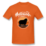 Men's Graphic T Shirt Funny Happy Hallloween Beautiful Sheep Breathable O-Neck Short Sleeves Tees