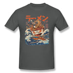 Men's Graphic T Shirt Great Ramen Off Kanagawa Cool Round Neck Short Sleeves Tee