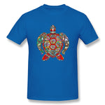 Mens Novelty T-Shirt Colorful Turtle Art Breathable Crew Neck Short Sleeves Shirt