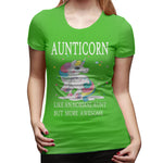 Novelty T Shirt for Women AUNTICORN Like A Normal Aunt But More Awesome Flowy Crew Neck Short Sleeve Tops