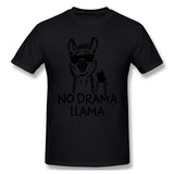 Mens Novelty T-Shirt No Drama LLama Comfy Round Neck Short Sleeves Tees