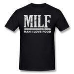 Men's Graphic T Shirt Milf - Man I Love Food Cool Round Neck Short Sleeves Tees