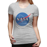 Novelty T Shirt for Women NASA Logo Comfy Crew Neck Short Sleeve Tee