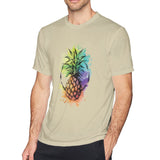 Men's Graphic T Shirt Watercolor Pineapple Breathable Crew Neck Short Sleeves Tees