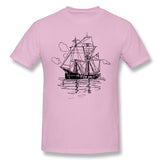 Men's Graphic T Shirt Vectors Ship Transportation Sailing Comfy Round Neck Short Sleeves Tees