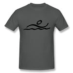 Cotton T Shirt for Men Swimming Breathable Crew Neck Short Sleeves Tees