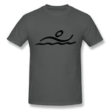 Cotton T Shirt for Men Swimming Breathable Crew Neck Short Sleeves Tees