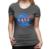 Novelty T Shirt for Women NASA Logo Comfy Crew Neck Short Sleeve Tee