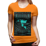 Women's Casual T-shirt The Earth Is Flat Soft O-Neck Short Sleeve Tee