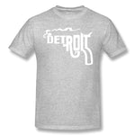 Cotton T Shirt for Men Detroit Smoking Gun Breathable Crew Neck Short Sleeves Shirt