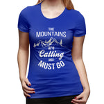 Women's Casual T-shirt The Mountains Are Calling And I Must Go Summer Round Neck Short Sleeve Shirts