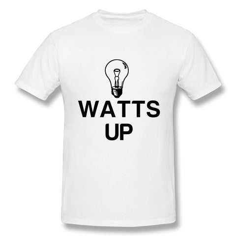 Men's Graphic T Shirt Watts Up Light Bulb Comfortable Round Neck Short Sleeves Tee