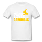 Mens Novelty T-Shirt This Teacher Loves The Cardinals Teacher Squad Cool O-Neck Short Sleeves Blouse Tops