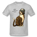 Men's Graphic T Shirt Meow Comfy Round Neck Short Sleeves Tees