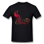 Men's Casual T-shirt Peacock Graceful Bird Animal Comfy Round Neck Short Sleeves Shirt