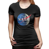 Women's Casual T-shirt NASA Logo Soft Crew Neck Short Sleeve Tee