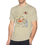 Mens Novelty T-Shirt Vintage Bicycle With Postmark Stamp Cool Crew Neck Short Sleeves Tee