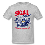 Mens Novelty T-Shirt Skull Island Helicopter Tours Breathable O-Neck Short Sleeves Shirt