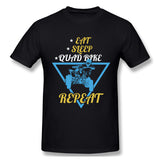 Mens Novelty T-Shirt Eat Sleep Quad Bike Repeat Comfy Crew Neck Short Sleeves Tees