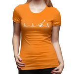 Women’s T-shirt Guitar Heartbeat Summer Round Neck Short Sleeve Shirts