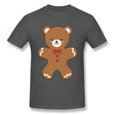 Mens Novelty T-Shirt Ginger Bear Cookie New Comfy Round Neck Short Sleeves Shirt