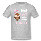 Men's Graphic T Shirt Only A Girl Who Loves Owls Bird Gift Breathable Round Neck Short Sleeves Tee