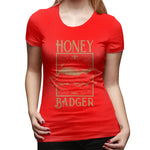 Novelty T Shirt for Women Honey Badger Cool O-Neck Short Sleeve Shirts