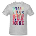 Mens Novelty T-Shirt Worry Less Run More Style Crew Neck Short Sleeves Tees