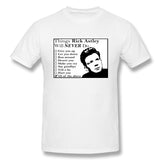 Men's Casual T-shirt Things Rick Astley Will Never Do Cool O-Neck Short Sleeves Shirt