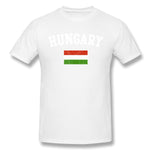 Men's Casual T-shirt Hungary Flag Cool Round Neck Short Sleeves Blouse Tops