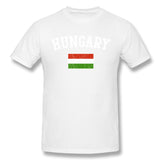 Men's Casual T-shirt Hungary Flag Cool Round Neck Short Sleeves Blouse Tops