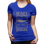 Novelty T Shirt for Women Honey Badger Cool O-Neck Short Sleeve Shirts