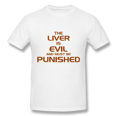 Men's Graphic T Shirt The Liver Is Evil Comfortable O-Neck Short Sleeves Shirt