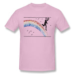 Men's Casual T-shirt Running Down The Rainbow Comfy O-Neck Short Sleeves Blouse Tops