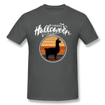 Cotton T Shirt for Men Funny Happy Haloween Beautiful Llama Comfy Crew Neck Short Sleeves Tees