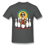 Mens Novelty T-Shirt The Pin Lebowski Style O-Neck Short Sleeves Tee