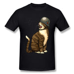 Men's Graphic T Shirt Meow Comfy Round Neck Short Sleeves Tees