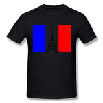 Men's Graphic T Shirt Eiffel Tower France Flag Tower Cool O-Neck Short Sleeves Tees