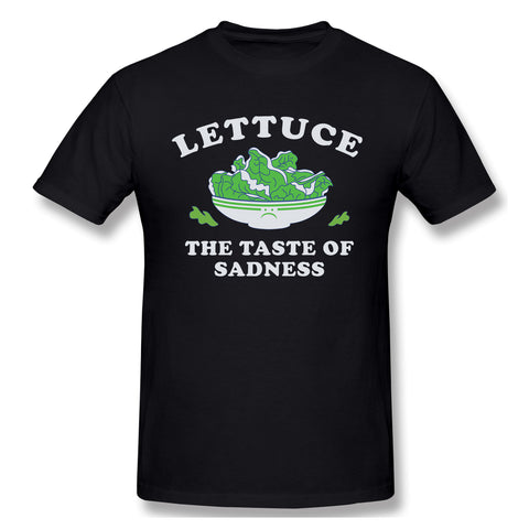 Men's Graphic T Shirt Lettuce The Taste Of Sadness Cool Round Neck Short Sleeves Shirt