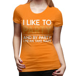 Womens Graphic T-Shirt I Like To Party Sexy Crew Neck Short Sleeve Tee