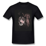 Men's Graphic T Shirt Lion Painting Breathable Crew Neck Short Sleeves Tee