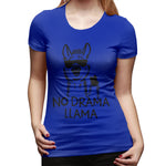 Womens Graphic T-Shirt No Drama LLama Soft O-Neck Short Sleeve Tops