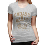 Women’s T-shirt Badass Honey Badger Summer Round Neck Short Sleeve Tops