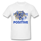 Men's Casual T-shirt Tiger Think Positive Fell Positive Cool Round Neck Short Sleeves Tees