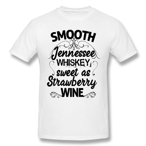 Men's Graphic T Shirt Smooth Jennessee Whiskey Sweet As Strawberry Wine For Light Breathable O-Neck Short Sleeves Tee