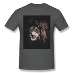 Men's Graphic T Shirt Lion Painting Breathable Crew Neck Short Sleeves Tee