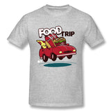 Mens Novelty T-Shirt Food Trip New Breathable O-Neck Short Sleeves Tee