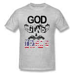 Mens Novelty T-Shirt God Guns And Trump For Light Cool Round Neck Short Sleeves Shirt