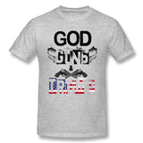 Mens Novelty T-Shirt God Guns And Trump For Light Cool Round Neck Short Sleeves Shirt